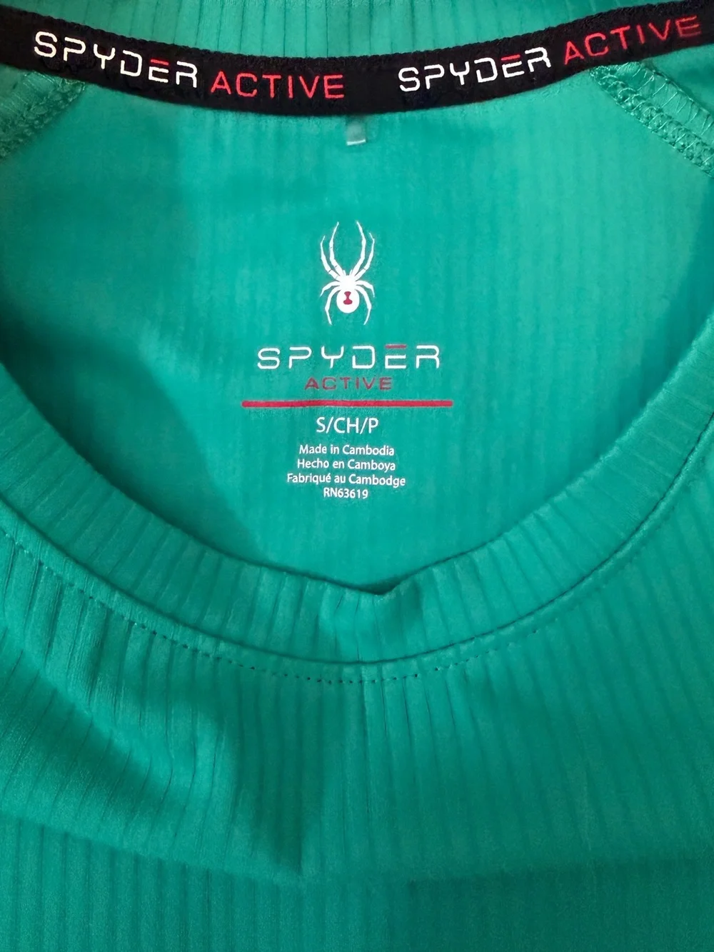 EUC SPYDER Short Sleeve Performance Athletic Tee, Green, S